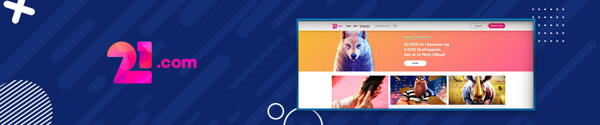 Tilbud hos nettcasinoet 21.com 21.com tilbud