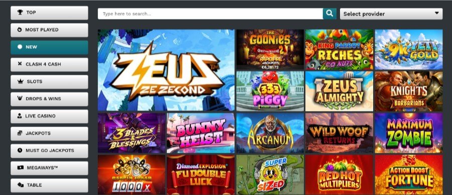 21Prive har et godt utvalg av spilleautomater og andre casinospill