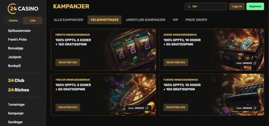 24Casino Velkomstbonus