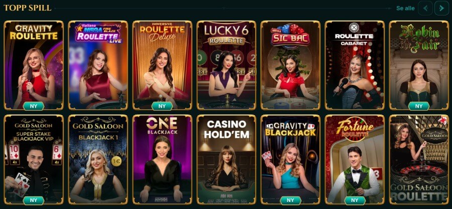 7Signs har et live casino med klassiske bordspill og live game show-spill