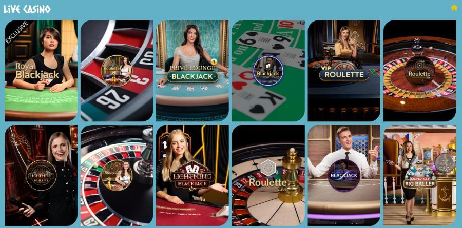 Amon Casino har et live casino med flere bordspill og game show-spill