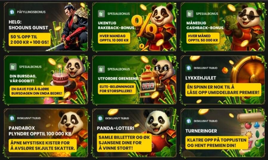 Kampanjesiden til Asino har flere tilbud