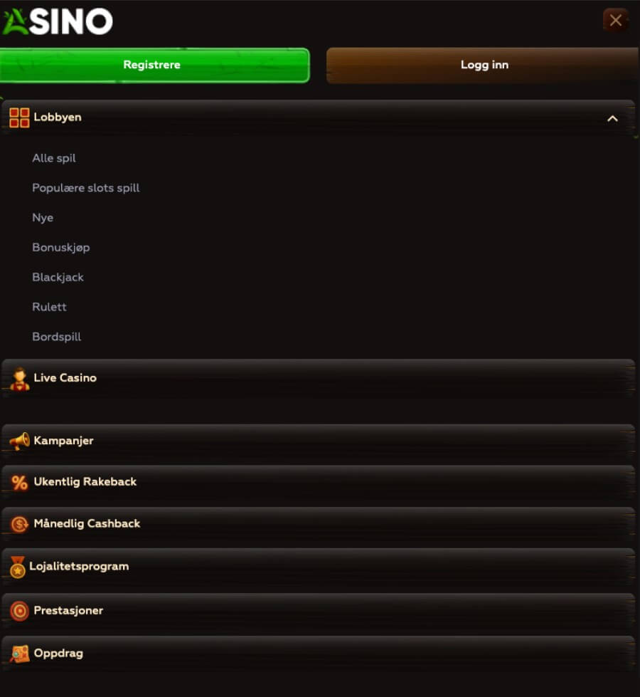 Asino har et brukervennlig mobilcasino