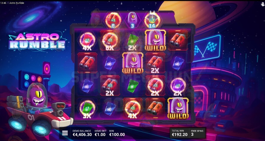 Free spins på spilleautomaten Astro Rumble