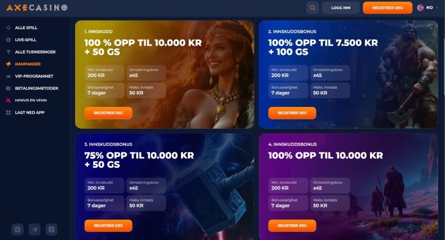 Axe Casino Velkomstbonus