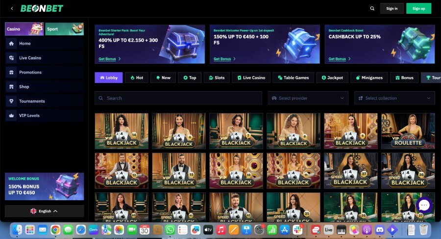 BeOnBet Live Casino
