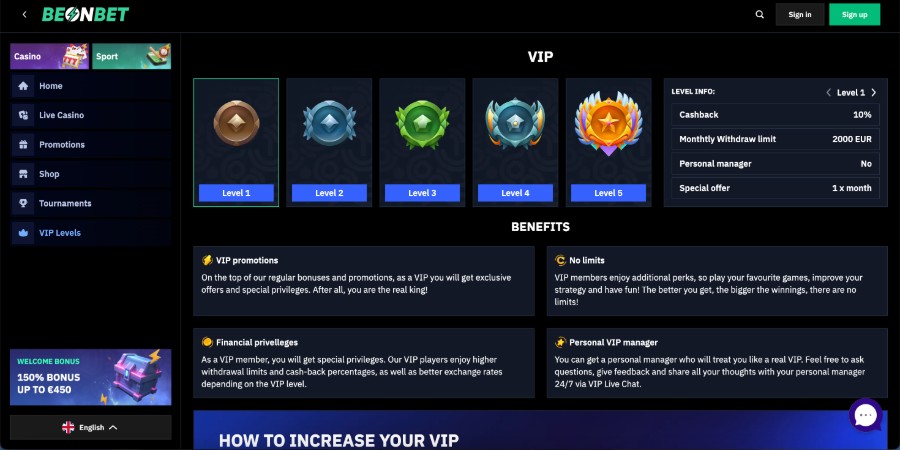 BeOnBet VIP