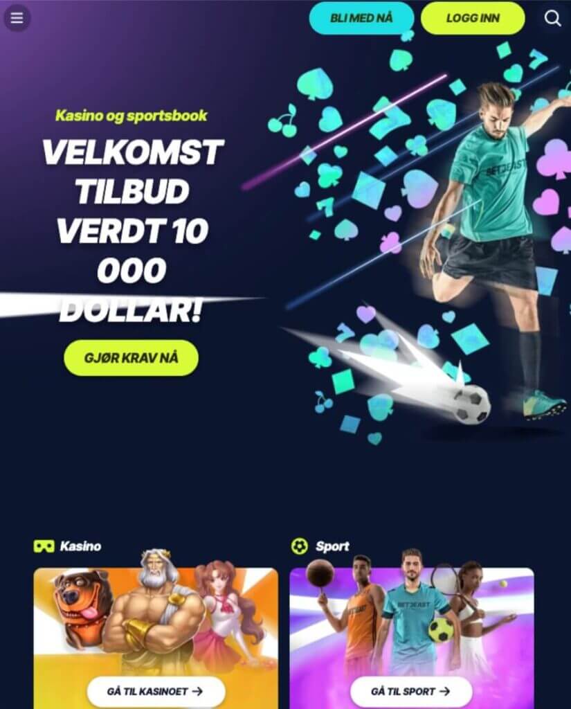 Mobilsiden til BetBeast