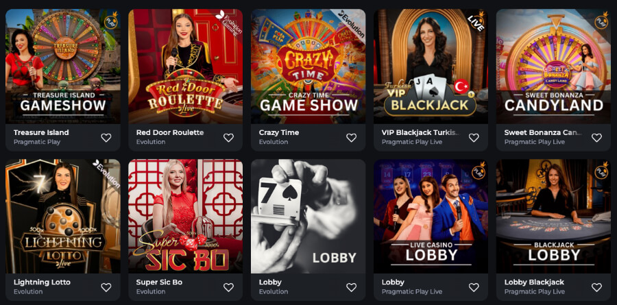 BetOnRed har et godt utvalg av bordspill og live game show-spill i live casinoet