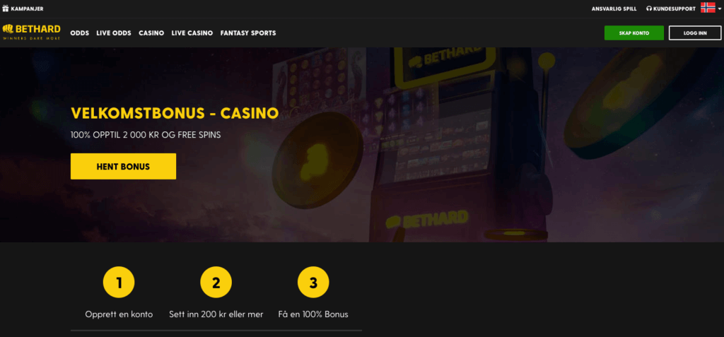 Bethard gir spillere sjansen til å velge en casinobonus, Live Casino-bonus eller en oddsbonus