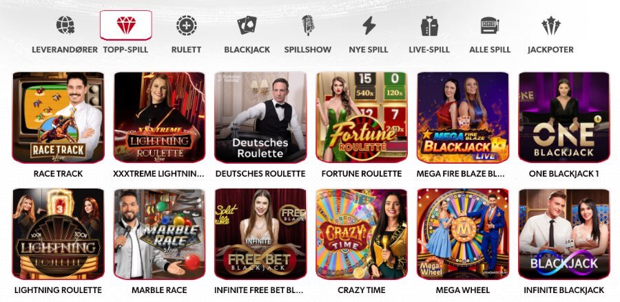 Betista har et live casino med klassiske bordspill og live game show-spill