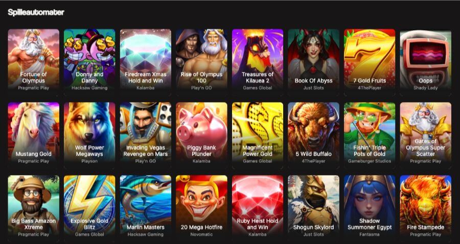 Betninja har flere spilleautomater og casinospill