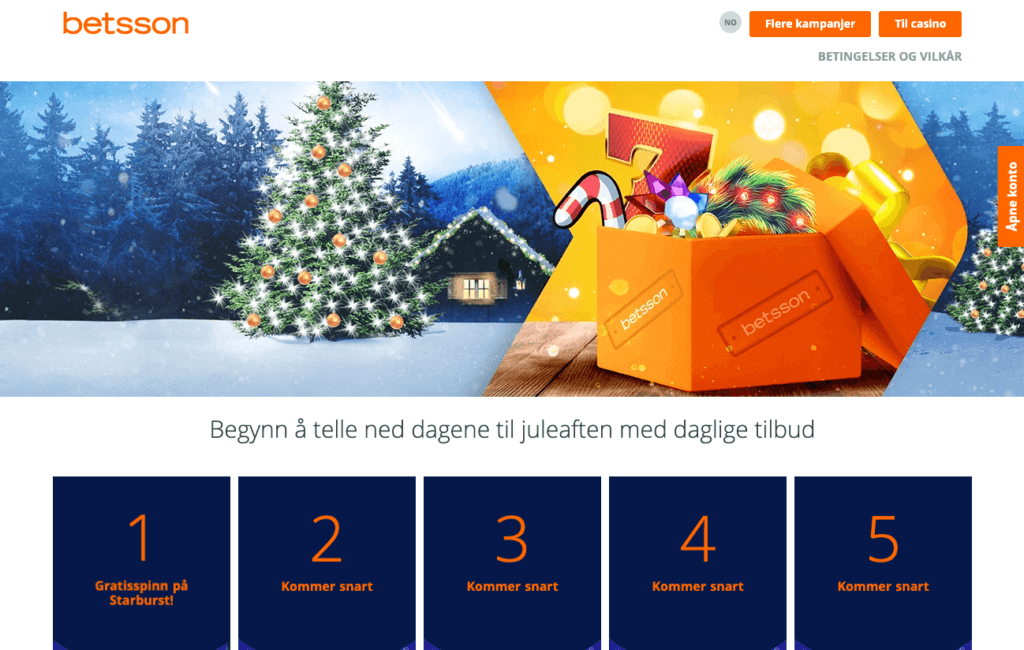 Juletilbud hos Betsson 2020 Betsson julekalender 2021
