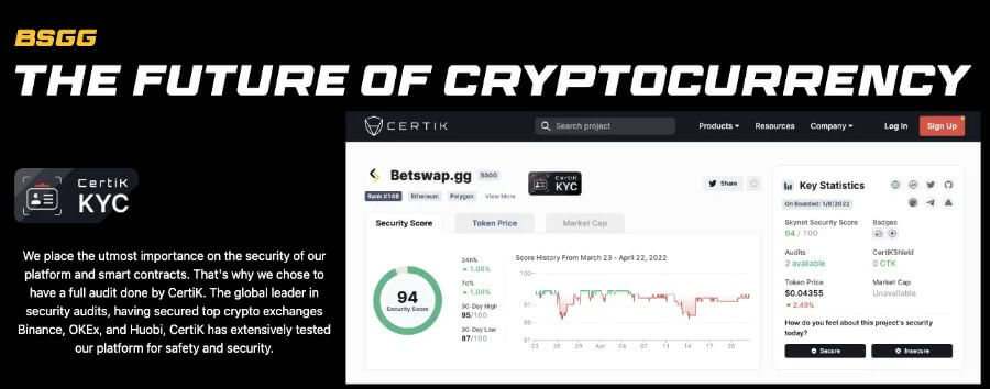 Betswap har en egen BSGG-token som er tilleggsprodukt for tradere