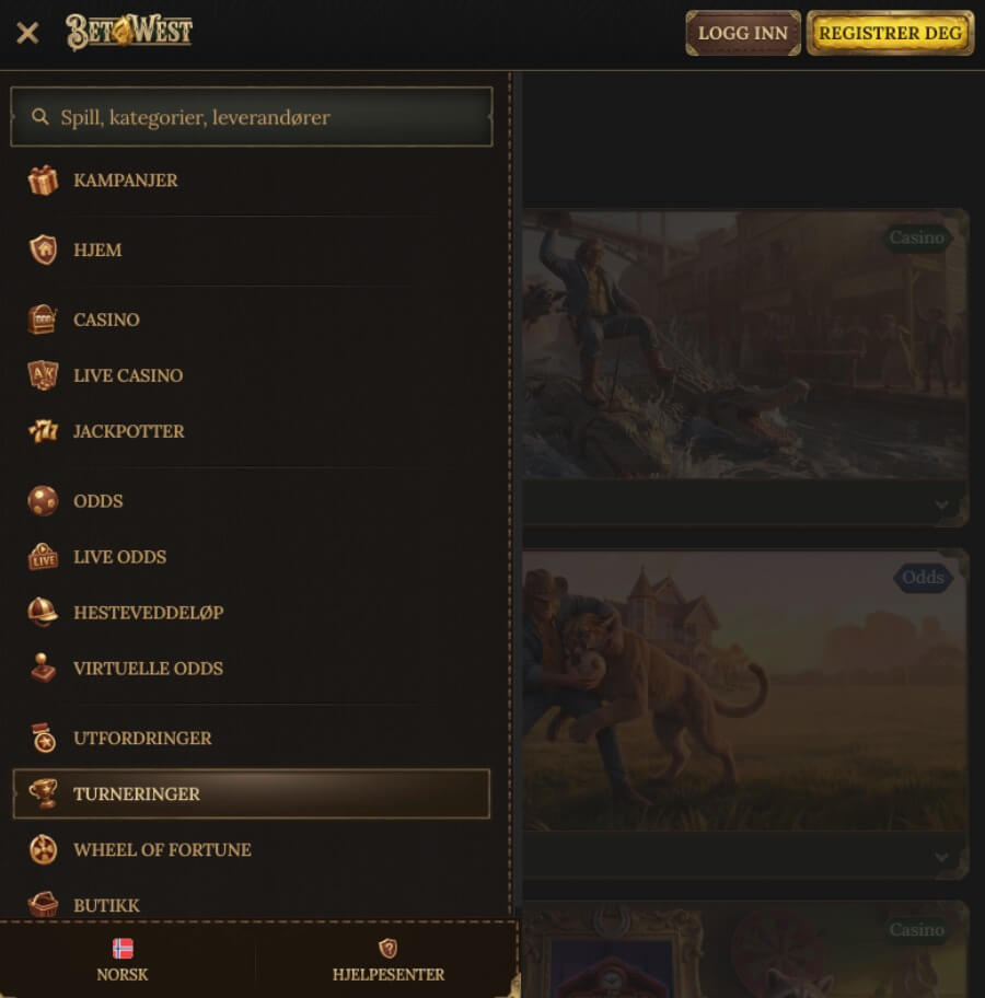 Betwest har et mobilcasino via nettleseren