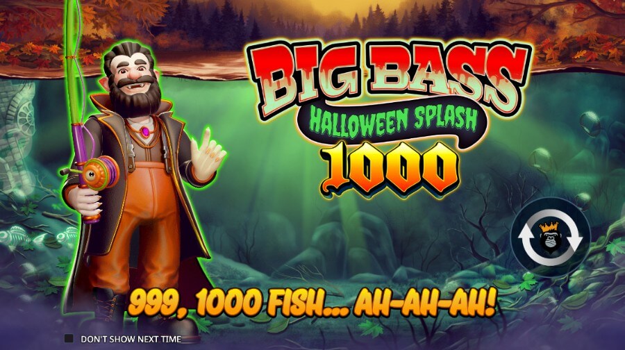 Introbilde på spilleautomaten Big Bass Splash Halloween 1000 fra Reel Kingdom (Pragmatic Play)