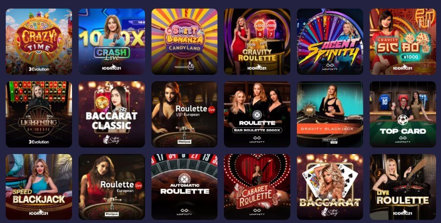 Binobet har et live casino med klassiske bordspill og live game show-spill