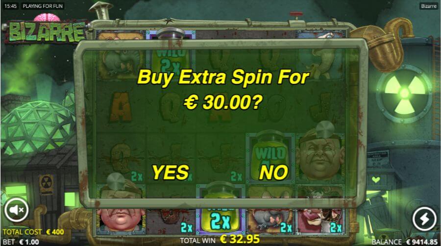 Extra Spin-funksjon på spilleautomaten Bizarre