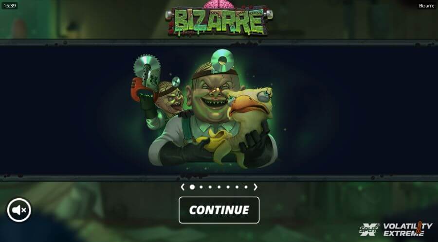 Introbilde på spilleautomaten Bizarre fra Nolimit City