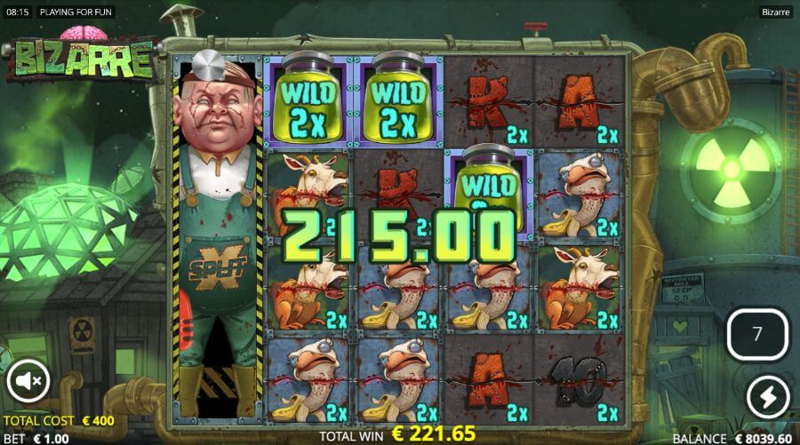 Gevinst med xSplit på spilleautomaten Bizarre