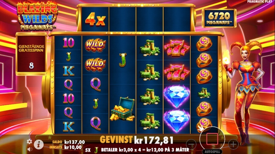 Free spins med wilds på spilleautomaten Blazing Wilds Megaways™ fra Pragmatic Play