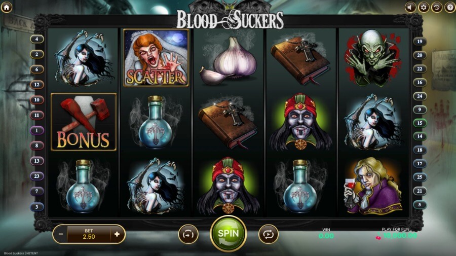 Spilleautomaten Blood Suckers fra NetEnt hovedspill