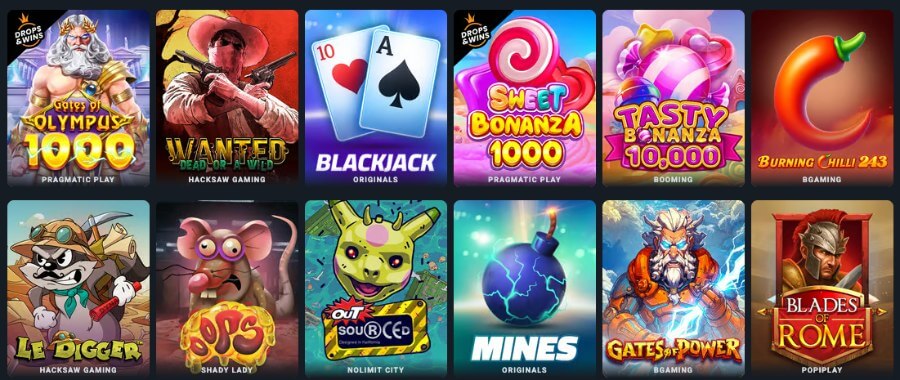 Bombastic har et variert utvalg av spilleautomater og andre casinospill