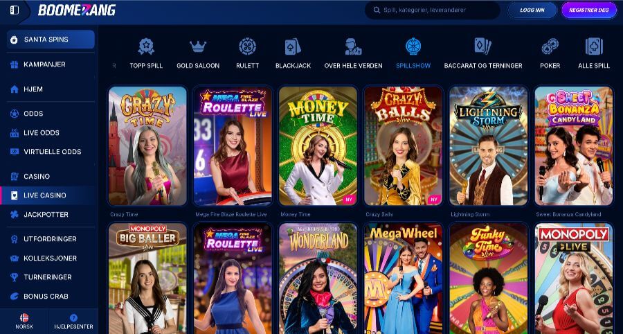 Boomerang-bet.com Game Shows