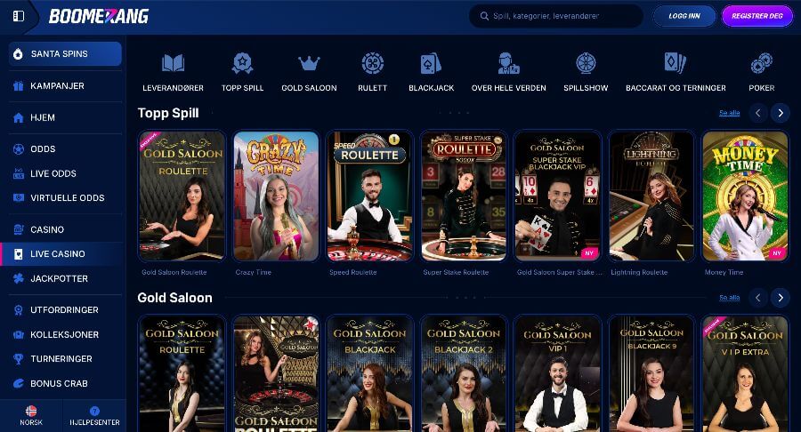 Boomerang-bet.com Live Casino