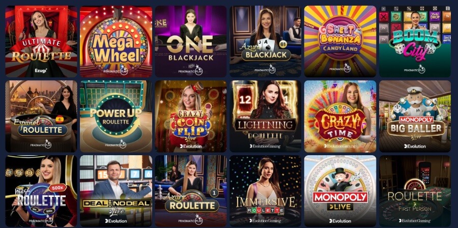 Boomerang.bet har et live casino med klassiske bordspill og game show-spill