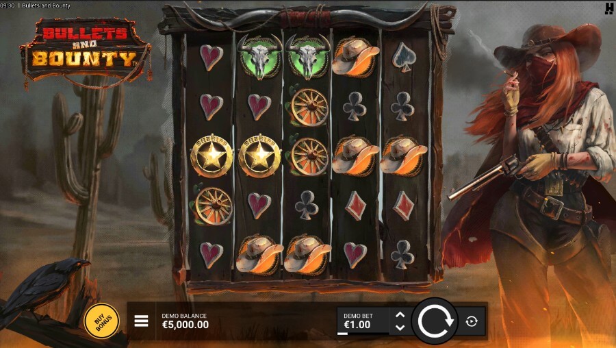 Hovedspillet på spilleautomaten Bullets and Bounty
