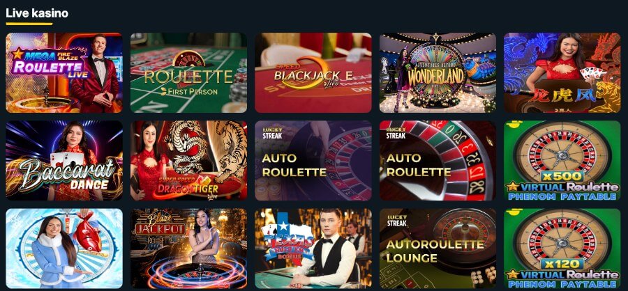 Campeonbet har et live casino med klassiske bordspill og live game show-spill