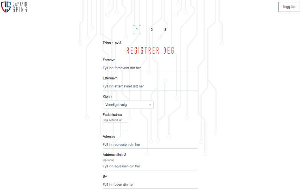 Captain Spins registrering