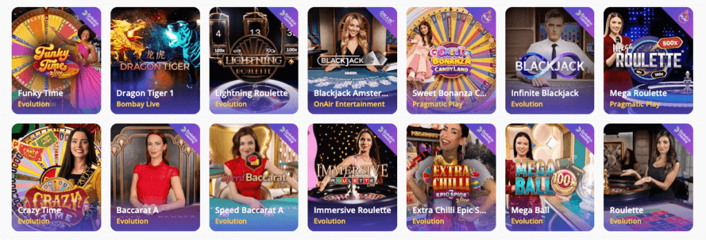 Casino Days har et spennende live casino med mange livespill