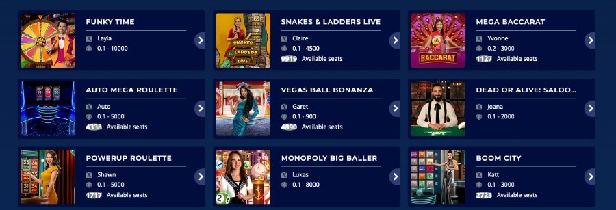 Casino Heroes har også et live casino med spennende bordspill og live game show-spill