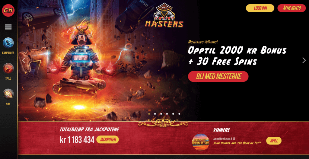 Casino Masters free spins og bonuser
