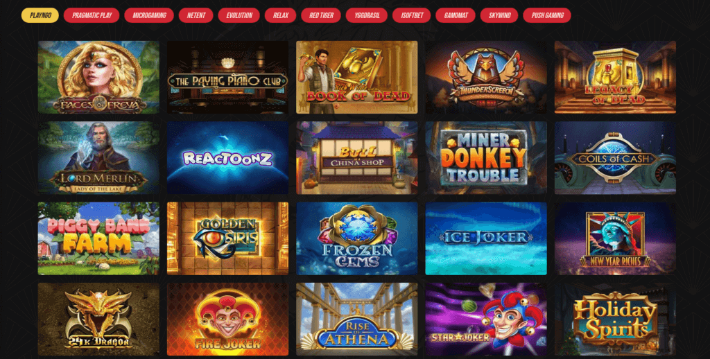 Casino Masters spill og spillutviklere