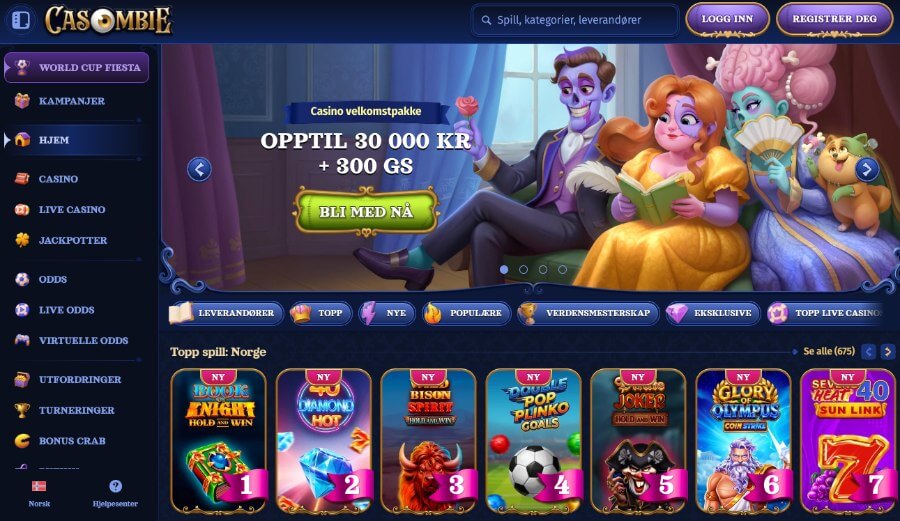 Casombie forside med bonus