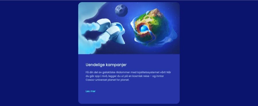 Casoo kampanjeside med tilbud