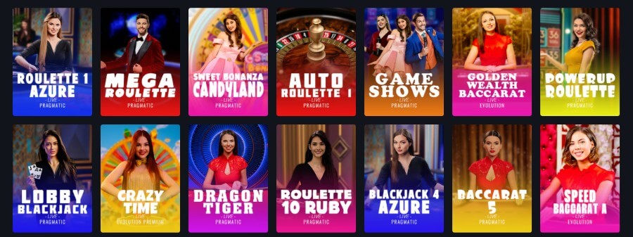 Chancer Casino har et live casino med både klassiske bordspill og live game show-spill