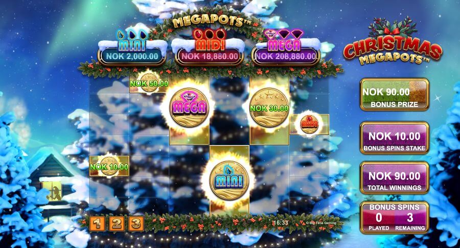 Under spillets gang på spilleautomaten Christmas Megapots™