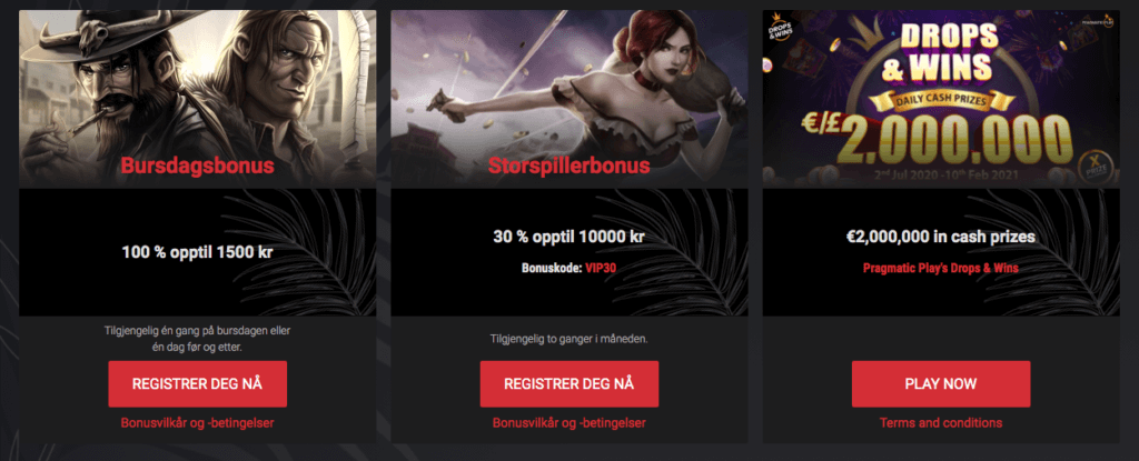 Cobra Casino storspillerbonus