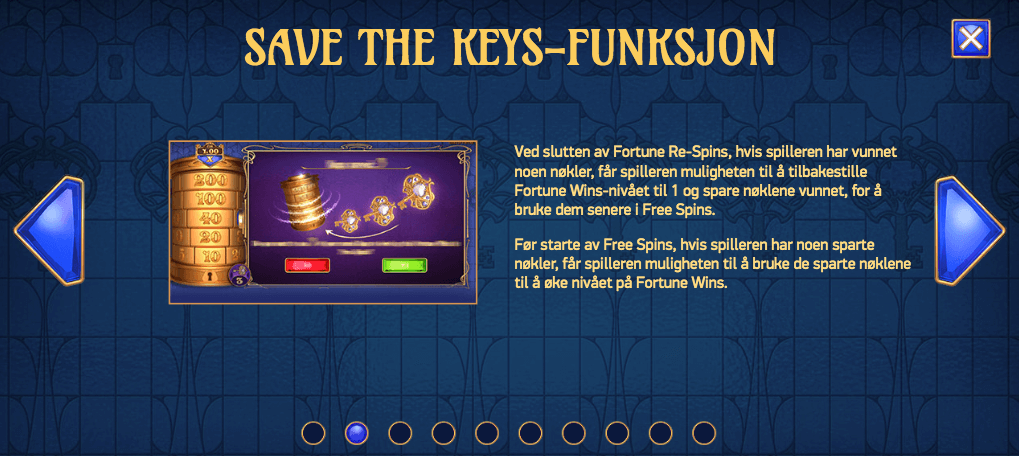 Cosex of Fortune - Save the Keys-funksjon