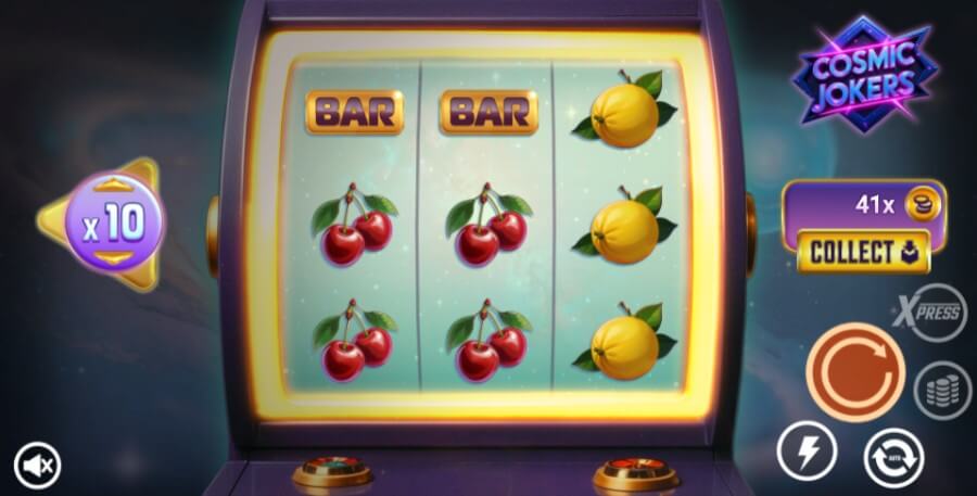 Cosmic Jokers har en SuperSpins Wallet med en lagret saldo som du velger å spille med eller samle inn gevinsten