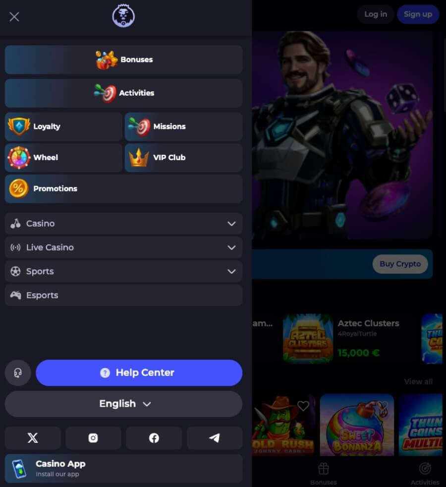 CryptoLeo har et mobilcasino med en egen app