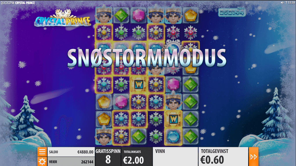 Crystal Prince free spins og snøstormmodus