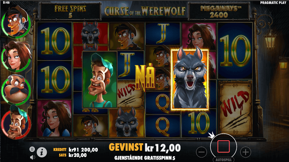 Curse of the Werewolf Megaways™ free spins