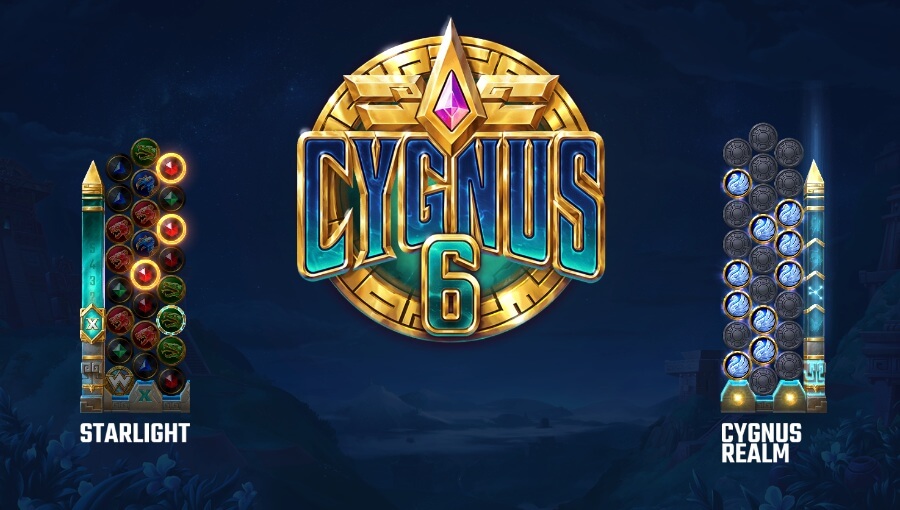 Introbilde på spilleautomaten Cygnus 6 fra Elk Studios