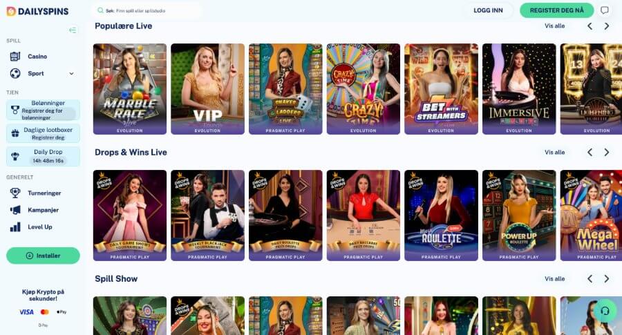 Dailyspins Live Casino