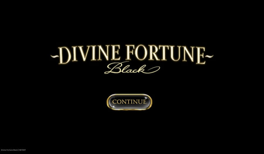 Introbilde på spilleautomaten Divine Fortune Black fra NetEnt